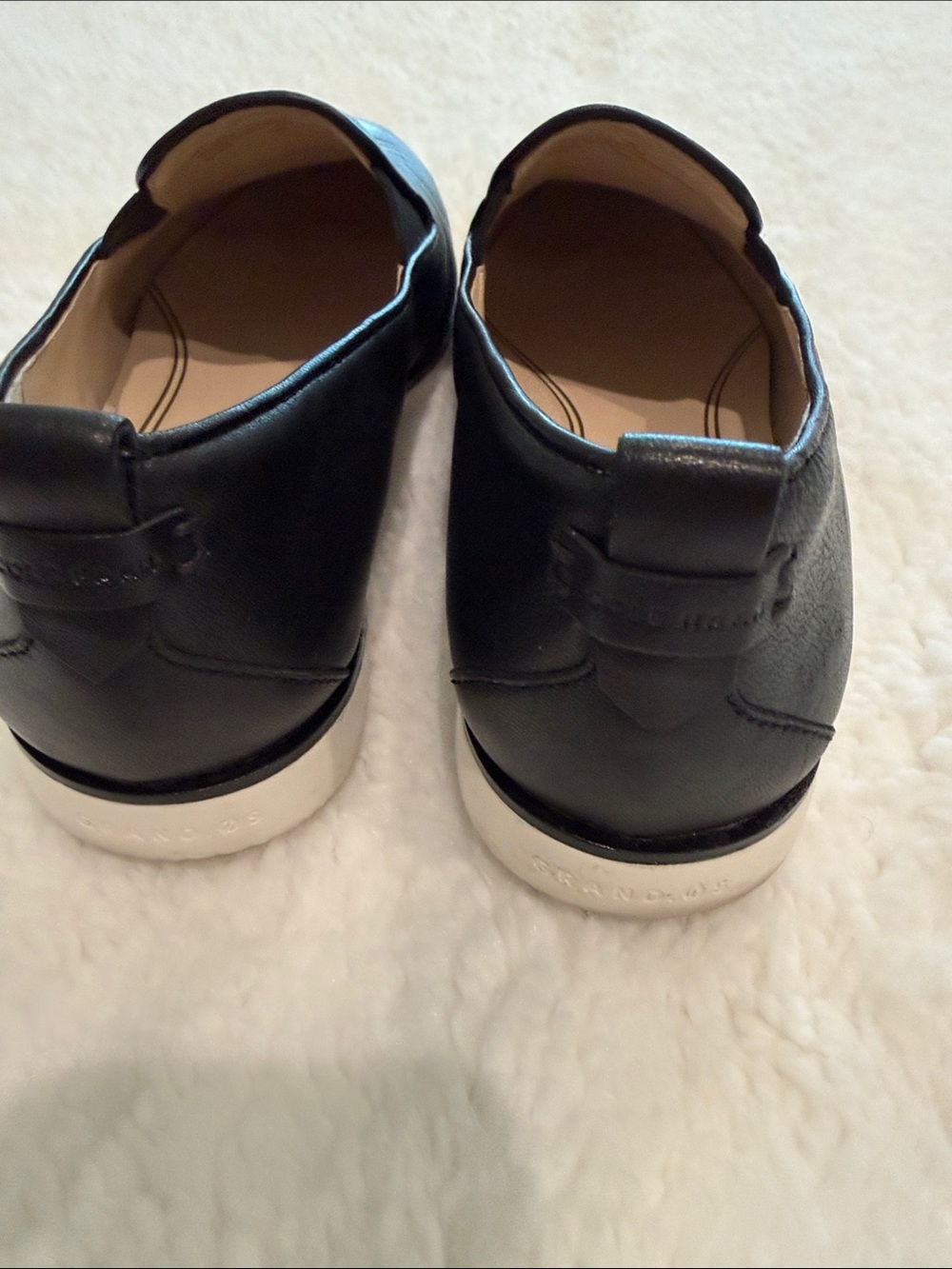 Cole Haan Black Leather Pointed Slip-On Loafers - Picture 4 of 4